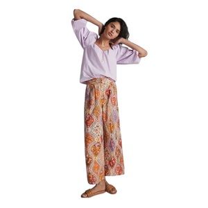 Farm Rio Toscana Pleated Wide-Leg Pants size Medium
